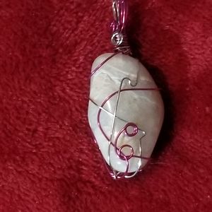 Copper wrapped agate pendant